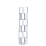 RVEE 360° Rotating White 6-Tier Corner Bookshelf for Home and Office RVEE