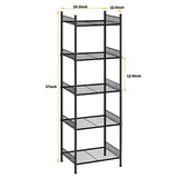 KANEODOT 5-Tier Storage Shelf Wire Bathroom Organizers, Heavy Duty Shelving Unit for Pantry Kitchen Bathroom Laundry Room Garage, Organization Home Corner Rack, Black KANEODOT