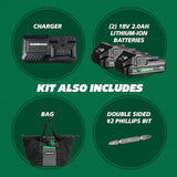 Metabo HPT 18V MultiVolt™ Cordless Driver Drill Kit | 620 in-lbs of Torque | Compact | Reactive Force Control | 22 + 1 Clutch Settings | LED Light | Belt Hook | Lifetime Tool Warranty | DS18DEX Metabo HPT