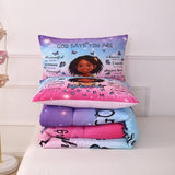 GRAT TIOC Black Girl Comforter Set Full Size for Kids,Black Girl Magic Bedding Set,God Says You are Christian Comforter for Bed Bedroom Sets GRAT TIOC