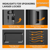 INTERGREAT Metal Locker for Employee with Lock, 72" H Employee Locker Storage Cabinets with Single Door, Steel Storage Lockers for Home Office,Gym,School (Black) INTERGREAT