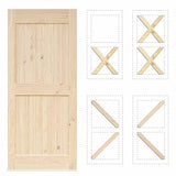 Homacer 5-in-1 Design Solid Natural Pine Wood Barn Door, 24in Wide 84in High, Unfinished and Unassembled, with Pre-drilled Holes for Easy Assemble, HOMACER