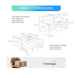 3 in 1 Convertible Sleeper Sofa Bed, Futon Couches for Living Room with Side Pocket | Adjustable Backrest| Velvet Fabric | Pull Out Couch | Love seat Sofa|2-seat Sofa Bed (Black) Generic