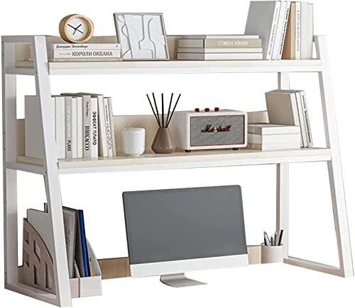 BBHW 2-Tier Steel Frame Desktop Bookshelf - Stylish Organiser for Home and Office - WoodArtSupply