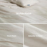 Bedsure Beige King Size Comforter Set - 4 Pieces Pinch Pleat Bed Set, Down Alternative Bedding Sets for All Season, 1 Comforter, 2 Pillowcases, 1 Decorative Pillow Bedsure