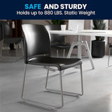 Flash Furniture Hercules Series Contoured Stacking Chairs for Waiting Rooms and Offices, Ergonomic Lobby Chairs with Curved Back, Set of 5, Black Flash Furniture