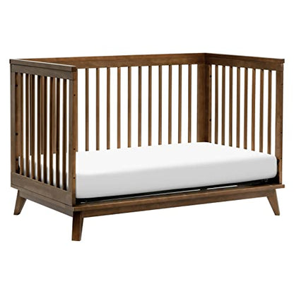 Babyletto Scoot 3-in-1 Convertible Crib with Toddler Bed Conversion Kit in Natural Walnut, Greenguard Gold Certified - WoodArtSupply