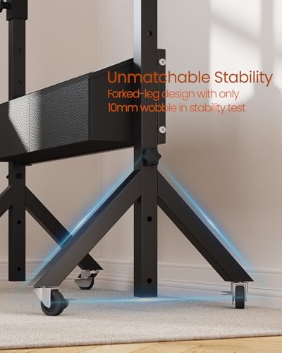 ErGear Mobile Standing Desk with Wheels, Adjustable Height 28.3″ to 46.3″, Rolling Laptop Cart with Cup Holder, Storage Basket, Computer & Pen Slot, Home Office Stand Up Desk, Black (31.5″ x 15.75″) ErGear