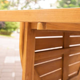 Cambridge Casual Miami Teak Wood Patio Dining Set with Cast Shale Cushion, Natural Teak/Cast Shale Cambridge Casual