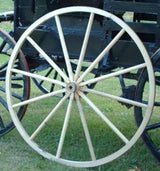AMISH WARES Decorative - Wood Wagon Wheel - 48 Inch x 2 Inch Steam Bent Hickory Wagon Wheel with wooden hub AMISH WARES