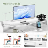 Catrimown Computer Desk with Storage Drawers and Hutch, 44 Inch Home Office Desks with 4 Drawers & Monitor Stand for Small Space, Small White Desk Writing Table Study Desks for Bedroom, White Catrimown