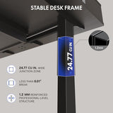 FLEXISPOT Q4 One-Piece Standing Desk with Rattan Drawers, 48 x 24 Inch Adjustable Height, Electric Stand Up Table with Monitor Shelf, Home Office Ergonomic Computer Desk with Memory Presets, Black FLEXISPOT