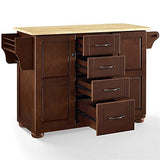 Pemberly Row Modern Natural Wood Top Kitchen Island in Mahogany Pemberly Row
