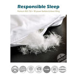 Cobnom® Luxury Organic Feather Down Comforter Twin Size, All-Season Duvet Insert, Fluffy High Fill-Power Down Feather Filled, 100% Cotton Cover, Medium Warm, Ivory White, 68x90 Inch Cobnom