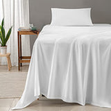 Threadmill 100% Cotton Sheets for Twin Size Bed - 600 Thread Count Twin Bed Sheets Set with 15” Deep Pocket - Sateen Weave 3-Piece Bedding Set with Cooling Effect, White Threadmill