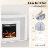 Weyderk 50 inch Electric Fireplace with Mantel, Fireplace TV Stand with 23" Insert Heater for Living Room Bedroom, 12 Flame Colors, Remote Control, Touch Screen, Timer, Weathered Stone Weyderk