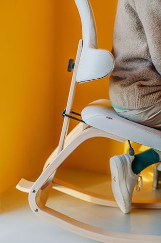 Varier ThatSit Balans Adjustable Ergonomic Kneeling Chair with Backrest, 10-Year Limited Warranty, Designed by Peter Opsvik, Blue/Natural Varier