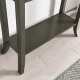 Topol Tray Edge Solid Wood Console Table with Drawer and Shelf, Smoke Gray Wash, Perfect for Entryways, Hallways, and Living Rooms – Leick Home, 10127-GR Leick Home