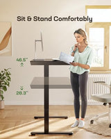 Marsail Glass Standing Desk with Drawer,55 x 28 inch Electric Standing Desk, Sit Stand Desk with One-Piece Tabletop & USB Charging Ports, Height Adjustable Desk with Storage for Home & Office Black Marsail