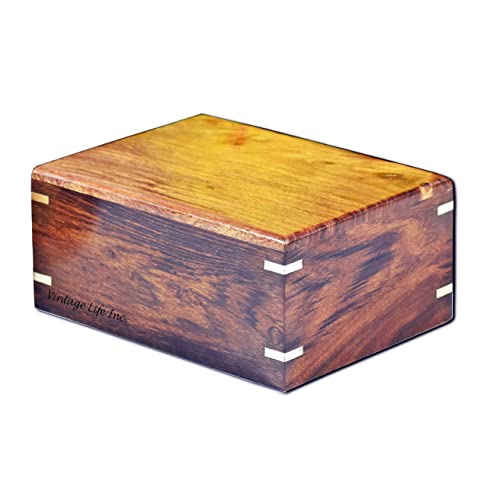 DnU Avenue Wooden Urn for Human Ashes - Handmade Rosewood Pet Urn for Dogs Cats - Personalized Wooden Funeral Urn for Ashes Handcrafted, Burial Urn DnU Avenue