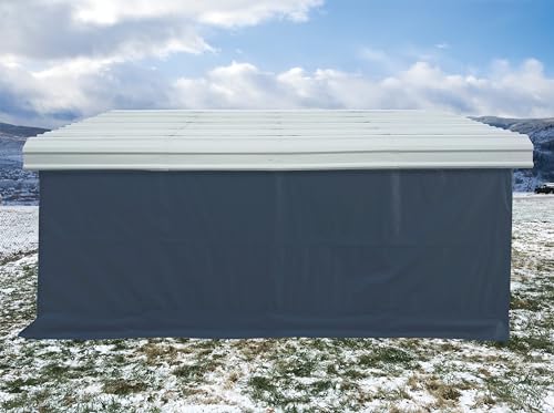 Arrow Carports Enclosure Kit for Galvanized Steel Carport, Fabric Carport Wall Panels, 20' x 20' x 7' Arrow