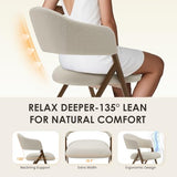 COLAMY Dining Chairs Set of 6, Modern Fabric Upholstered Dining Room Kitchen Side Chairs with Iron Legs, Open Back and Padded Seat for Living Room/Restaurant/Cafe, Beige COLAMY