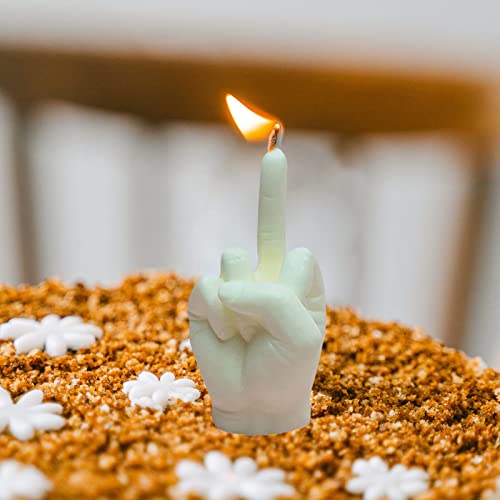 TOPYS 3D Hand Shaped Silicone Mold, 3.7in Gesture Candle Mold,Middle Finger Shaped Resin Casting Mould for Candle Making and Baking Making Soap Wax Cake Mousse Ice Cream