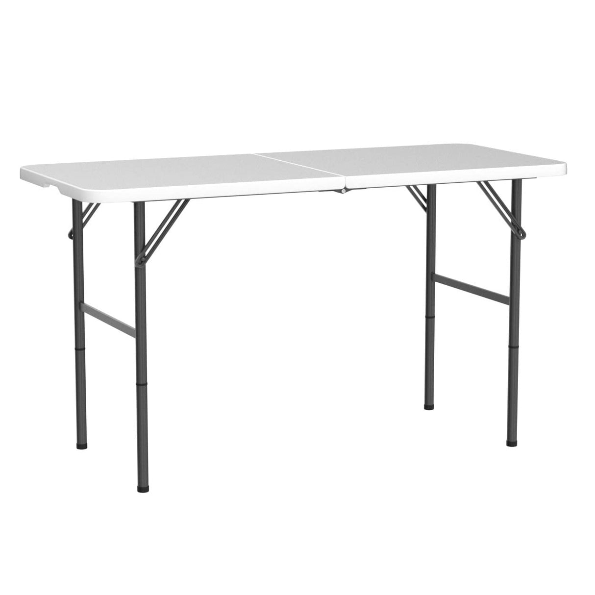 Camp Solutions 4 FT Folding Table, Plastic Portable Tables for Dining Parties Card Picnic Camping, Granite White Camp Solutions
