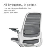Steelcase Series 1 Office Chair - Ergonomic Work Chair with Wheels for Carpet - Helps Support Productivity - Weight-Activated Controls, Back Supports & Arm Support - Easy Assembly - Graphite, Light Steelcase