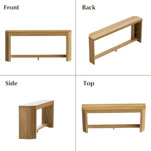 AMBERHAUS 70" Console Table for Entryway, Narrow Long Sofa Table Behind Couch, Wood Couch Table with Open Storage, Easy Assembly Entryway Table for Living Room, Hallway, Foyer, Couch, Light Brown AMBERHAUS