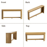 AMBERHAUS 70" Console Table for Entryway, Narrow Long Sofa Table Behind Couch, Wood Couch Table with Open Storage, Easy Assembly Entryway Table for Living Room, Hallway, Foyer, Couch, Light Brown AMBERHAUS