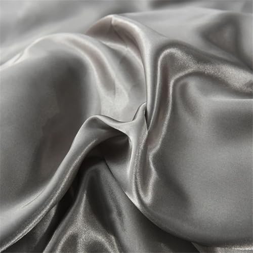 Solid Color Silk Bedding Set with Duvet Cover Bed Sheets Pillowcases Smooth Satin Single Queen Double Twin Size Generic