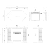 Fireplace TV Stand for TVs up to 55 Inch, 45" Corner Electric Fireplace TV Stand Farmhouse Media Console with 18" Electric Fireplace & Mesh Barn Doors, 1400W Heater with Remote Control & Timer, Grey Parrot Uncle