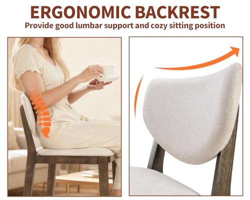 PrimeZone 5 Piece Dining Table Set - Counter Height Bar Table and Chairs Set for 4, Mid-Century Modern Upholstered Bar Stools with Back & Wood Kitchen Table, Dinette Set for Dining Room, Pub PrimeZone