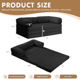 NLDD Convertible Sofa Bed King,5-in-1 Folding Boneless Couch Corduroy Futon Sofa Bed,Tri-Fold Mattress with Removable Armrests & Handle,Sleeper with Pull Out Bed for Small Space Living Room Bedroom NLDD
