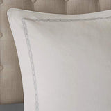 Madison Park Signature Glam Cozy Comforter Set - All Season Bedding Combo Filled Insert and Removable Duvet Cover, Shams, Decorative Pillows, Metallic White King(110"x96") 10 Piece Madison Park