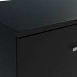 Madesa Computer Desk with 3 Drawers, 1 Door and 1 Storage Shelf, Wood Writing Home Office Workstation, Office Desk with Drawers - 30” H x 18” D x 53” W - Black Madesa