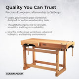 Sjobergs Elite 1500 Beech Wood Workbench, Includes Dual Vises, Bench Dog Holes and Modular Accessories, Perfect Table for Woodworkers, DIYers & Garage Storage (SJO-33246) Sjobergs