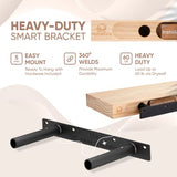 Homeforia Rustic Farmhouse Floating Shelves, Bathroom Wooden Shelves for Wall Mounted, Thick Industrial Kitchen Wood Shelf - 16 x 6.5 x 1.75 inch - Set of 2 - Unfinished - No Stain - DIY Homeforia