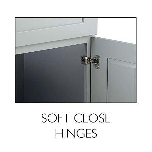 Design House 587097 Bath Unassembled Modern 2-Door 2-Drawer Bathroom Shaker Vanity Cabinet Only, 36 x 21,Grey Design House