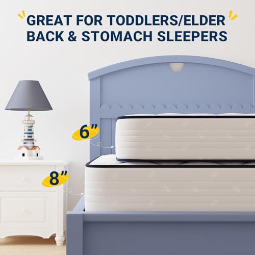 Avenco 8 Inch Twin Mattress, Foam and Spring Hybrid Mattress in a Box, Medium Soft, Breathable Fabric & Adaptive Support, CertiPUR-US Certified, Twin Size Mattress in Guest and Kids Bedroom Avenco