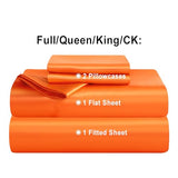 NTBAY Silk Satin Full Sheet Set, 4-Piece Luxury and Soft Bedding Set Cooling Silky Sheets for Hair and Skin, Includes 2 Pillowcases, 1 Flat Sheet, 1 Fitted Sheet with Deep Pocket, Orange NTBAY