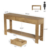 Tribesigns Console Table with 3 Drawers, 67-Inch Long Sofa Table Behind The Couch with Storage Shelf, Narrow Farmhouse Entryway Furniture for Living Room, Hallway, Foyer, Brown Tribesigns