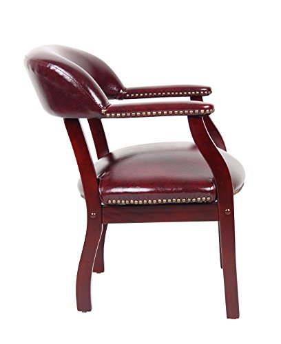 Boss Captain’s Chair In Burgundy Vinyl Boss Office Products