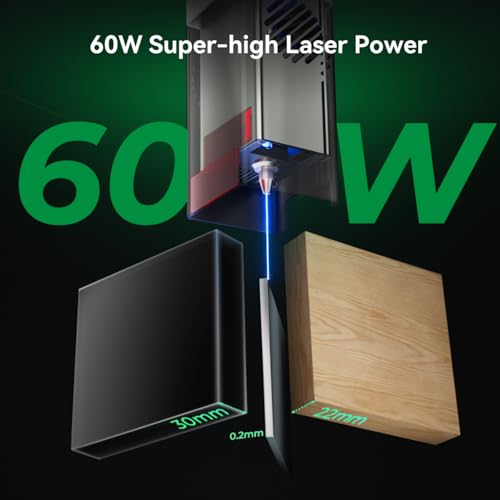Creality Falcon2 Pro 60W Laser Engraver-Desktop Diode 240000mW Output with Integrated Enclosure, Camera&Air Assist for Batch Process, 700mm/s, Laser Cutter and Engraver Machine for Wood/Acrylic Creality
