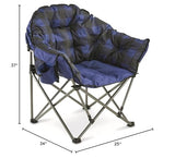 Guide Gear Club Camping Chair, Oversized, Portable, Folding with Padded Seats, 500-lb. Capacity Blue Plaid Guide Gear
