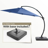 LAUSAINT HOME Outdoor Patio Umbrella with Base included, 10 FT Deluxe Curvy Cantilever Umbrella Offset Hanging umbrella with 360° Rotation for Market, Pool, Garden, Backyard, Deck (Navy blue, 10 FT) LAUSAINT HOME