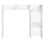 Sturdy White Wooden 3-Tier Desk Bookshelf with 5 Cubbies - YYDBIAP College Dorm Hutch YYDBIAP
