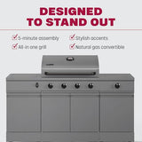 Tytus Fresno 60,000 BTU 5 Burner Propane or Natural Gas Island Grill & Storage Cabinets, 864 sq. in. cooking area, 4 Burner 48,000 BTU Grill, 12,000 BTU Side Burner, 304 Steel Burners, Ice Bucket TYTUS
