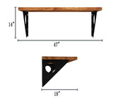 FOF FRIEND OF FAMILY Industrial Rustic Wall-Mounted Table, Dining Table Desk, Pine Wood Wall-Mounted Bar Tables (47"X18") FOF FRIEND OF FAMILY